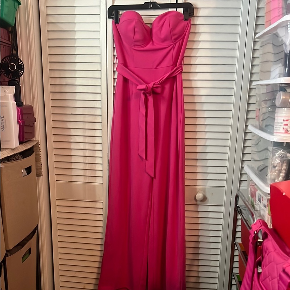 🌸Pink Strapless Jumpsuit